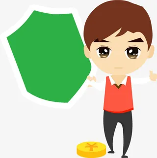 卡通扁平盾牌金融男孩子免抠