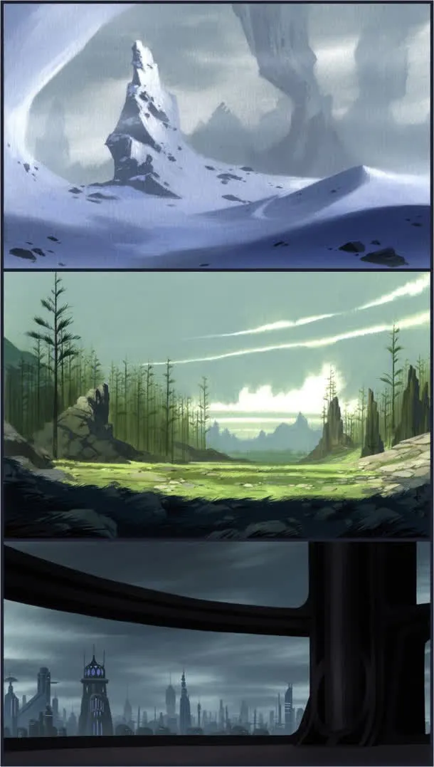 冰封世界山峦灰色太空免抠