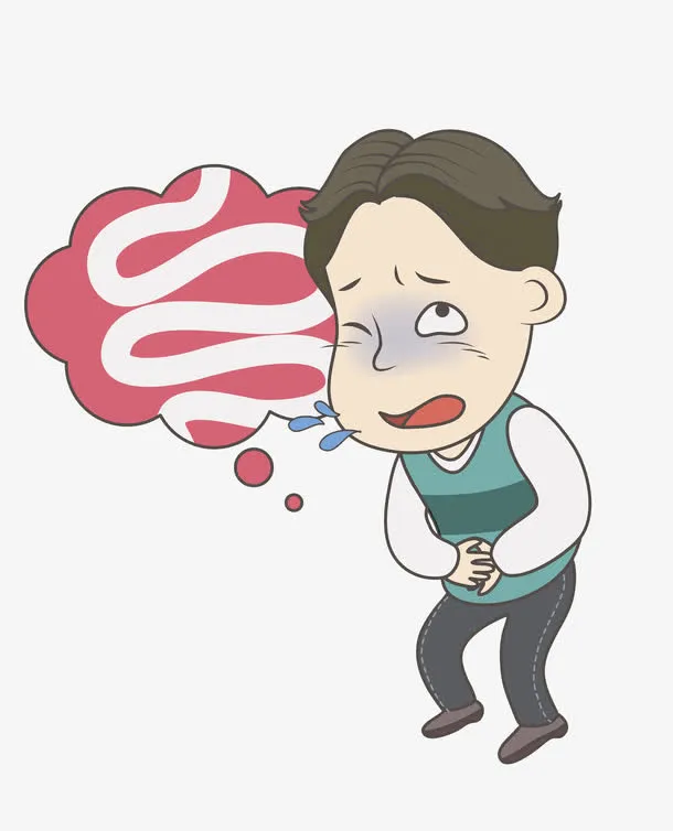 卡通肚子痛的男人免抠