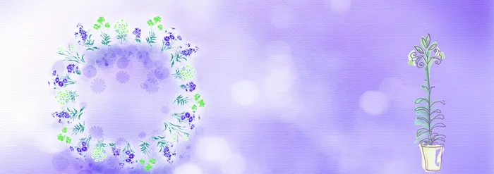 紫色手绘花卉背景高清