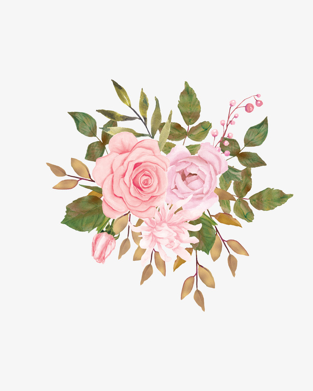 粉色花朵花卉图案免抠