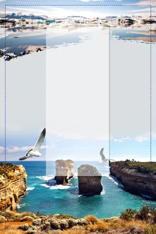 冰岛泡温泉旅游指南海报背景素材高清