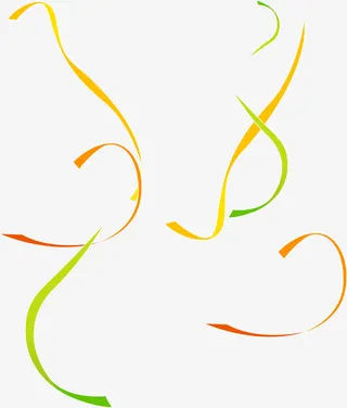 渐变丝带创意设计免抠