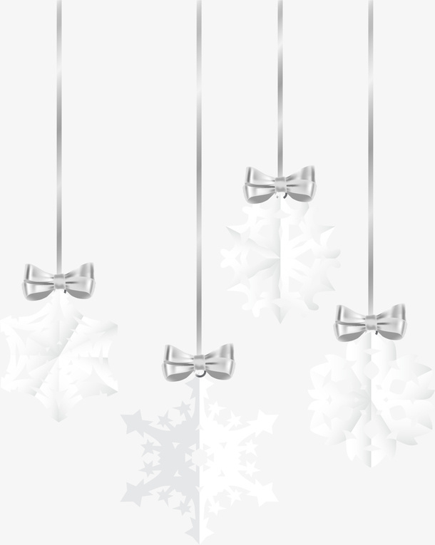 冬季白色雪花挂饰免抠