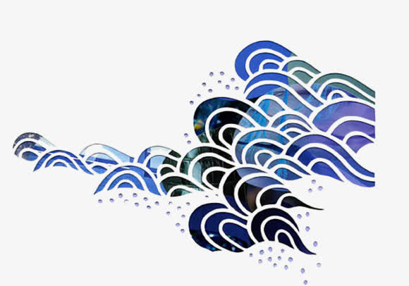 云纹蓝色云纹空中的云免抠