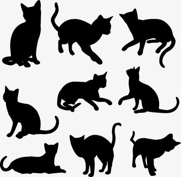 可爱猫咪剪影免抠
