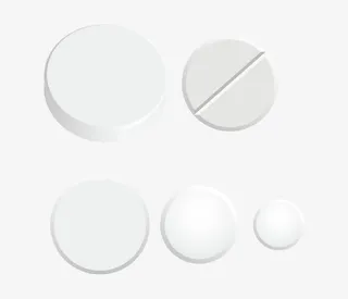 拟真药片白色矢量免抠