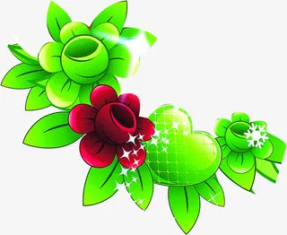 春季手绘星光植物免抠