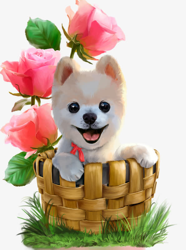 手绘小狗免抠