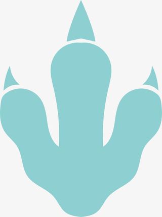 蓝色恐龙脚印免抠