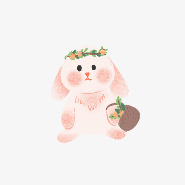 手绘可爱复活节小兔子免抠