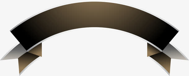 咖啡色清新绸带免抠