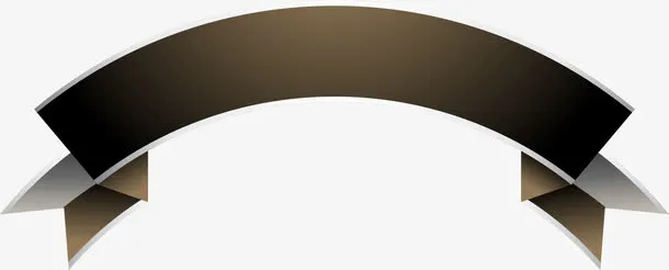 咖啡色清新绸带免抠