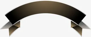 咖啡色清新绸带免抠