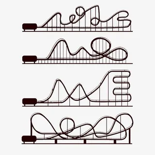 4款云霄飞车剪影矢量素材免抠