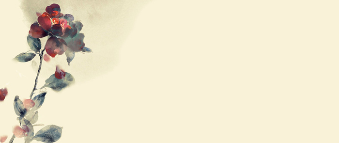 手绘古风花卉背景高清