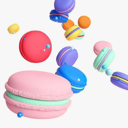 创意手绘甜蜜马卡龙糖果免抠