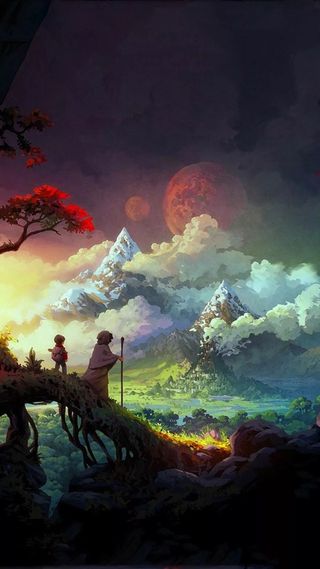 手绘动漫艺术插画H5背景高清