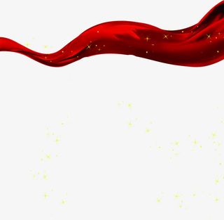 红色手绘丝带招聘海报免抠