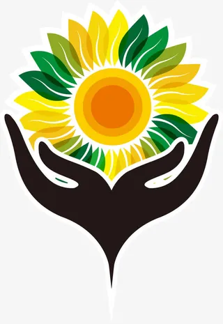 矢量手绘手托花朵免抠