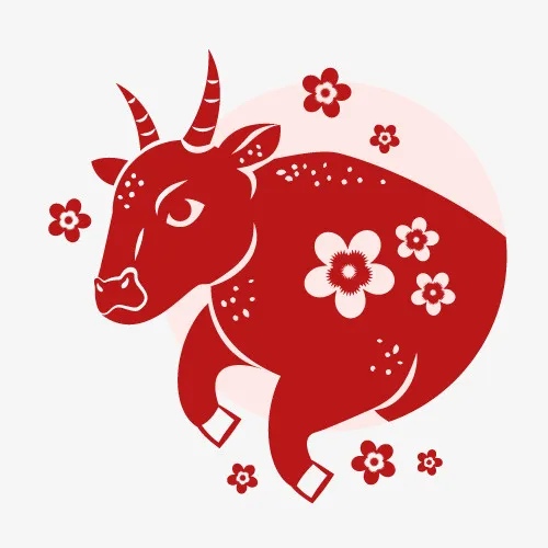 牛年拜年插画免抠