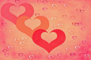 墙壁上的心形花纹免抠