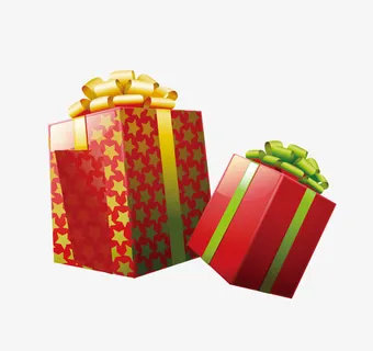 红色礼盒组合免抠