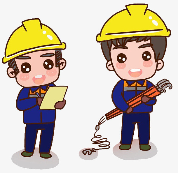 安全卡通人物-安全检查免抠