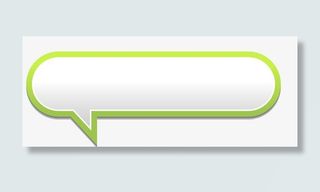 方形立体绿色对话免抠