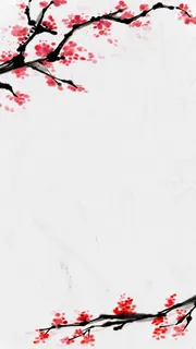 水墨梅花PSD分层H5背景素材高清