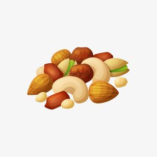 手绘卡通一堆坚果插画免抠免抠