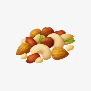 手绘卡通一堆坚果插画免抠免抠