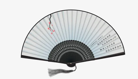 矢量灰色折扇中国风免抠