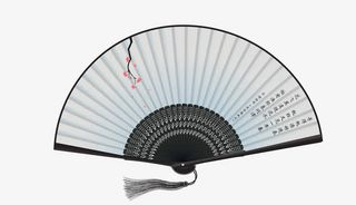 矢量灰色折扇中国风免抠