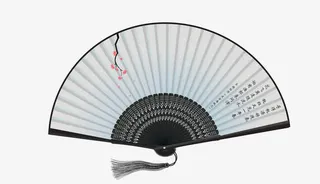 矢量灰色折扇中国风免抠