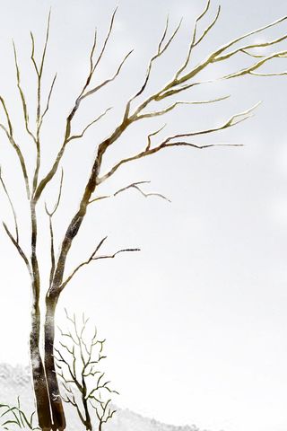 白色文艺简约扁平漫画手绘风格冬季户外设计高清