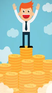站在钱币上的人物高清