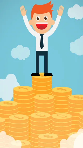 站在钱币上的人物高清