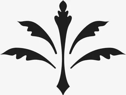 角花底纹花型对称平面图形免抠