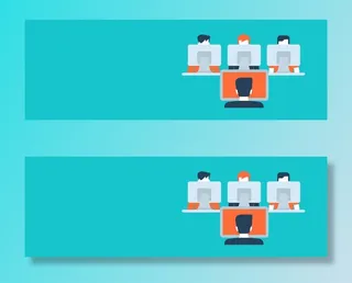 创意远程办公banner背景免抠