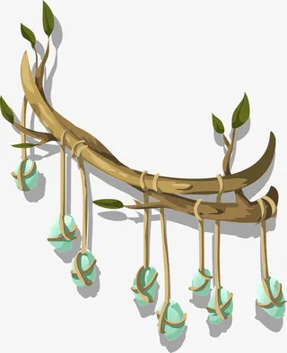 树枝上的挂饰免抠