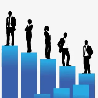 商务蓝色男人商务会计免抠