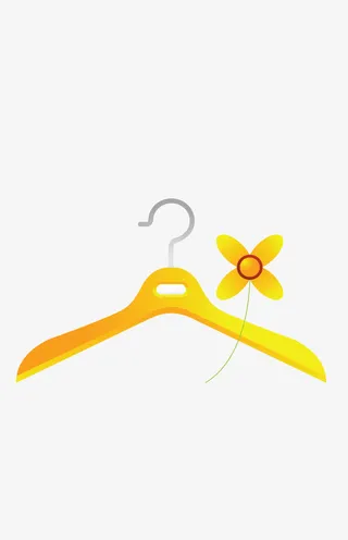 黄色衣服挂钩免抠