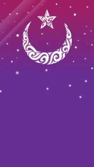 线条月亮和星星紫色背景H5背景高清