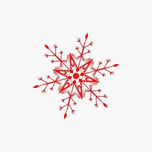 红色雪花免抠