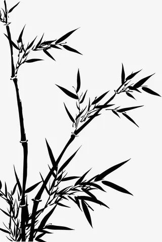 水墨文竹免抠