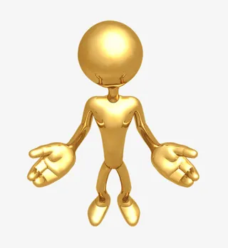 张开双臂的小金人免抠