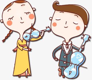 创意元素人物造型高清合成效果拉小提琴免抠