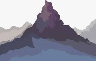 彩绘大山风景免抠