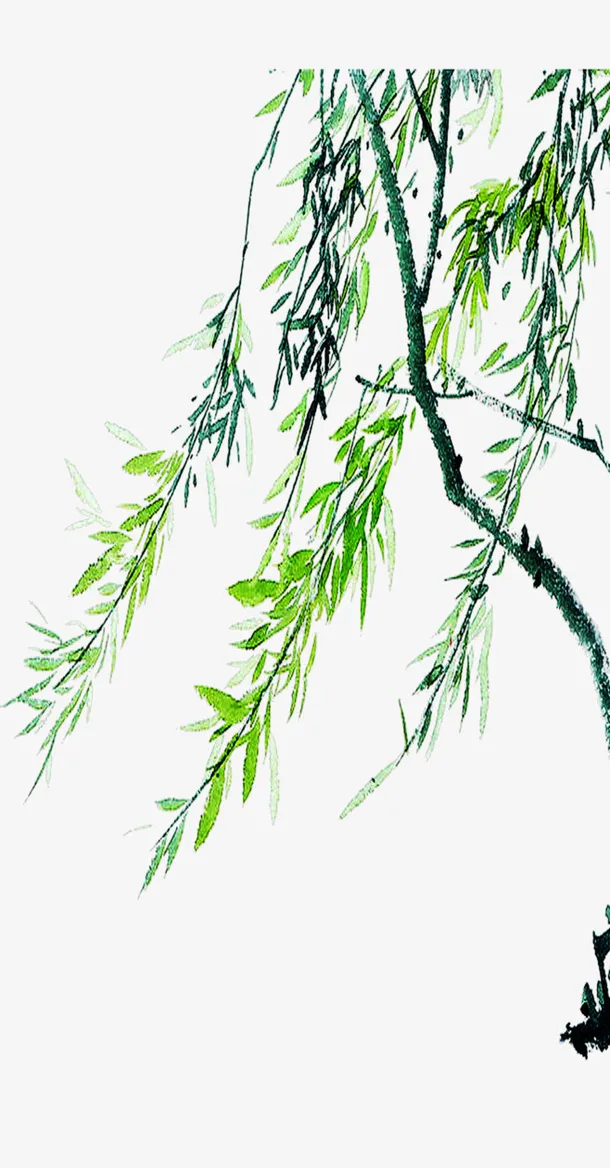 水墨柳条png免扣素材免抠